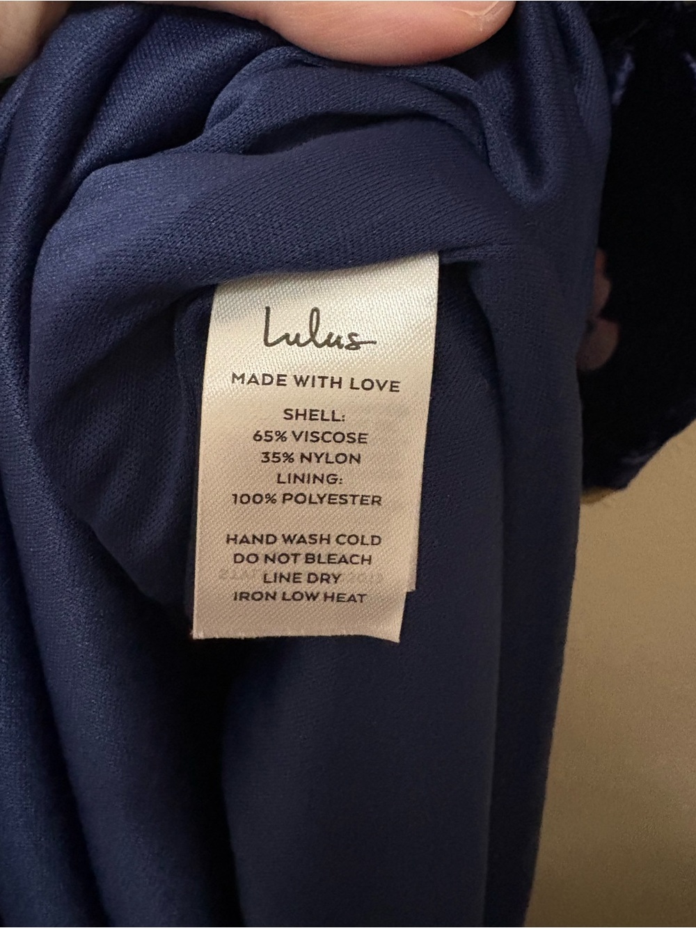Lulus Romantic Stunner Navy Blue Floral Burnout Velvet Lace-Up Dress Medium NWT - Picture 13 of 14